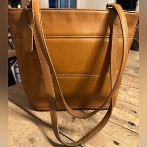 Vintage COACH Tribeca camel leather tote shoulder bag purse 9098 USA